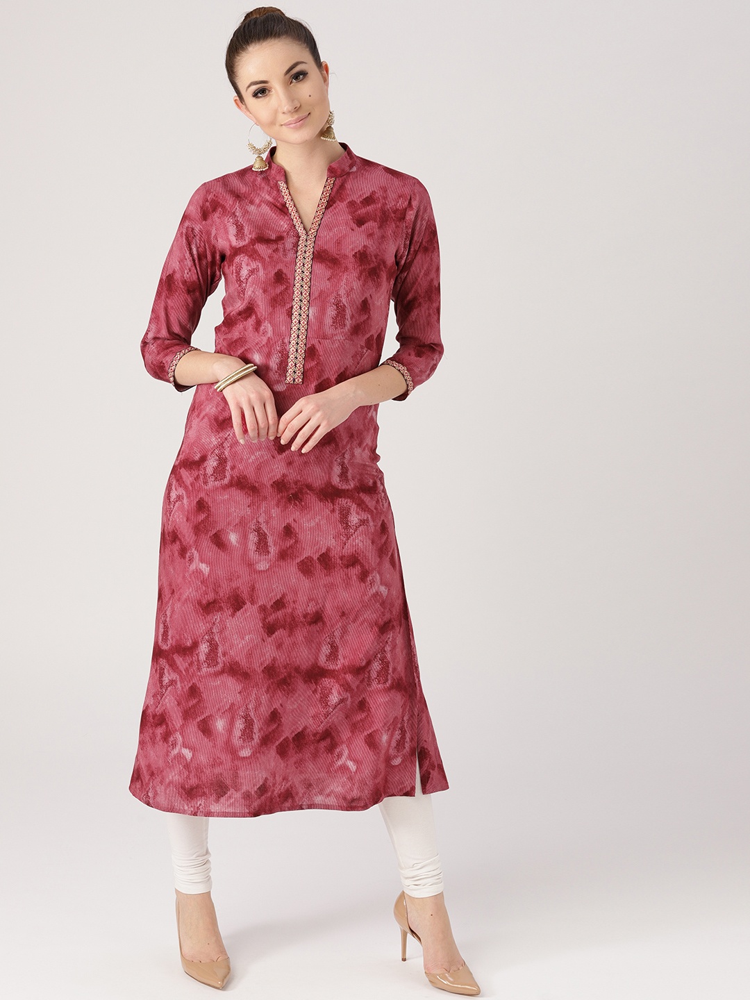 

Libas Women Pink Printed A-Line Kurta