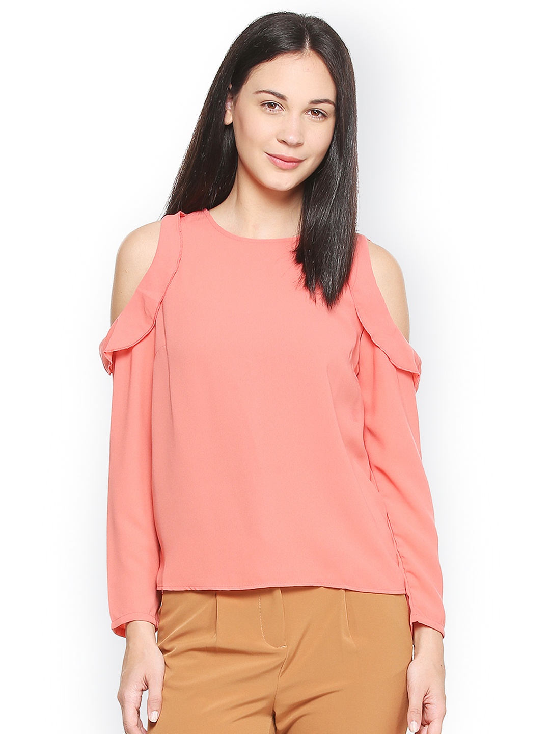 

Van Heusen Pink Women Grey Solid Top