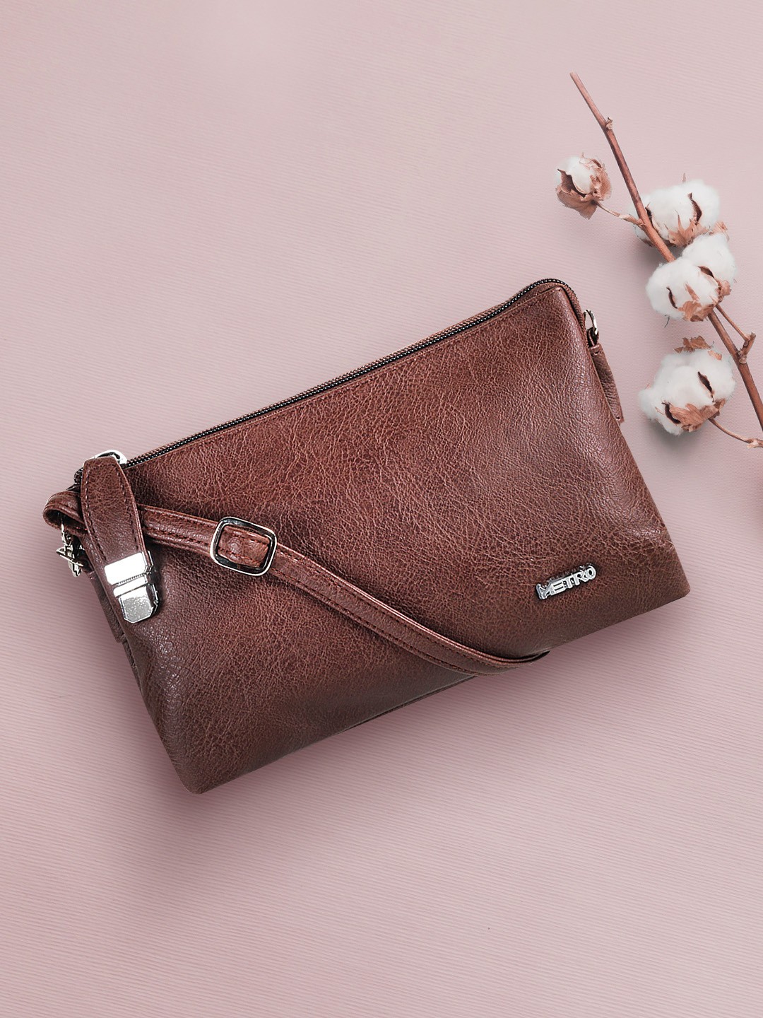 

Metro Brown Solid Sling Bag