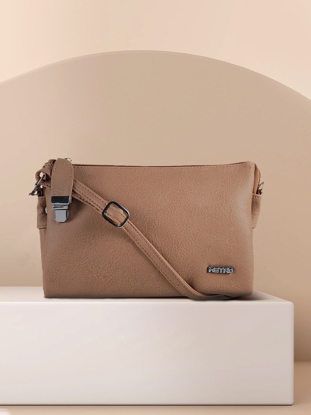 

Metro Brown Solid Sling Bag