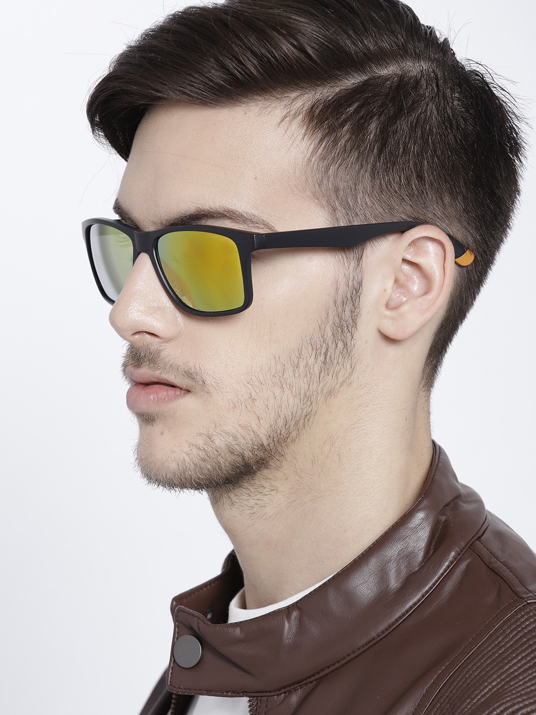

Mast & Harbour Unisex Mirrored Rectangle Sunglasses, Yellow