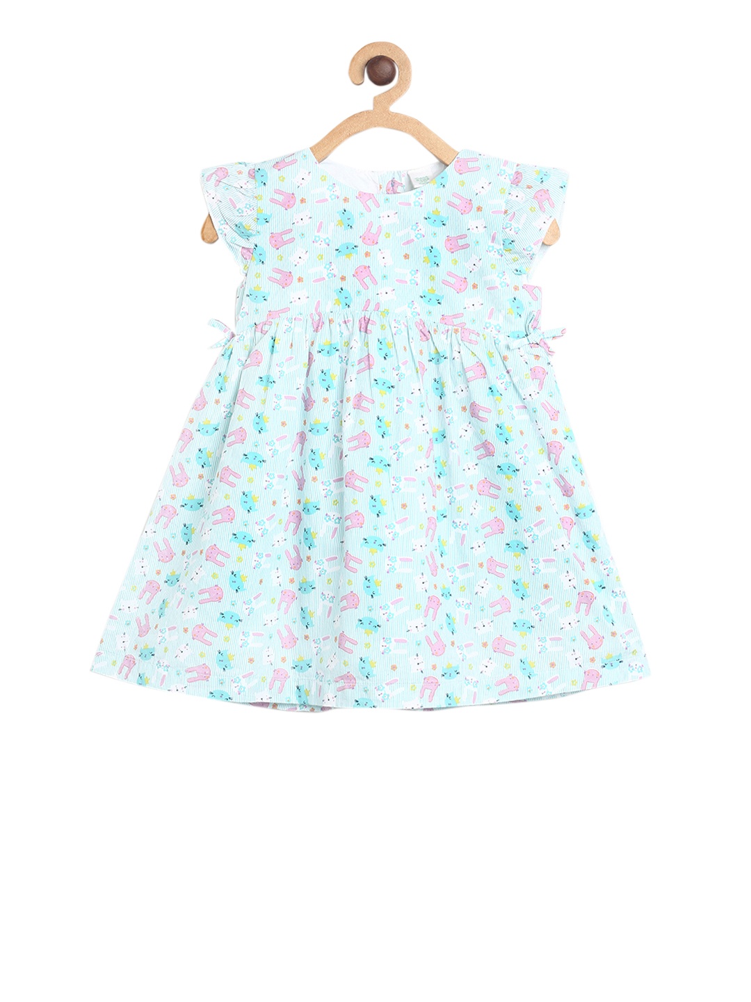 

MINI KLUB Girls Sea Green Printed A-Line Dress