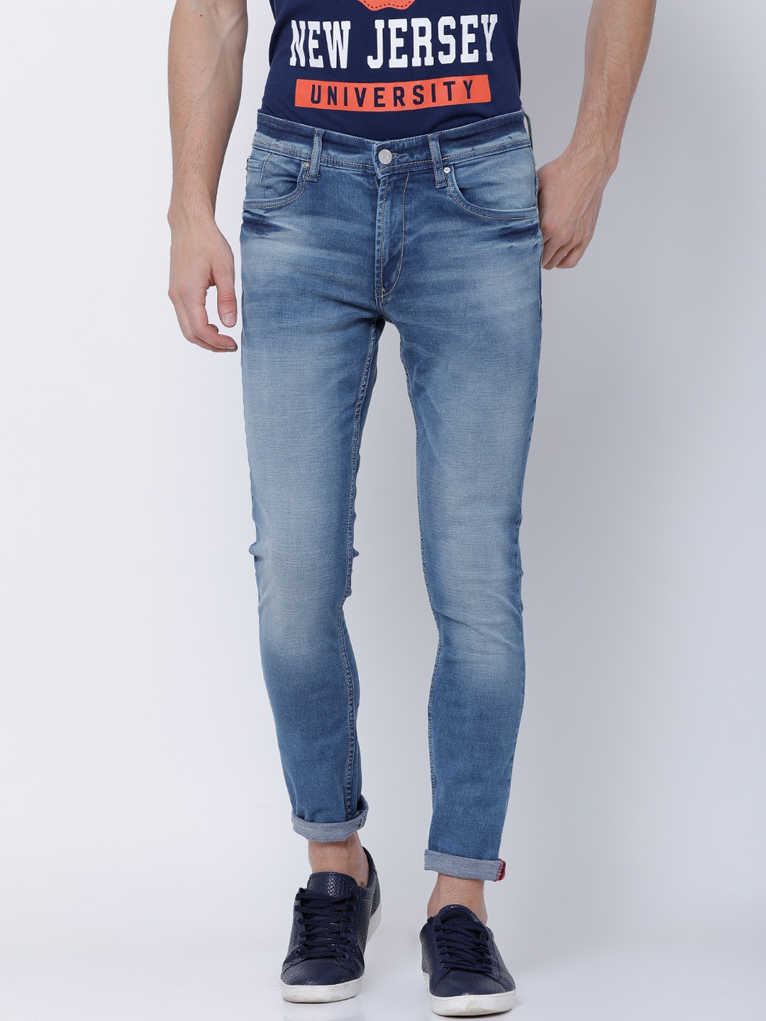 

LOCOMOTIVE Men Blue Slim Fit Mid-Rise Clean Look Stretchable Jeans
