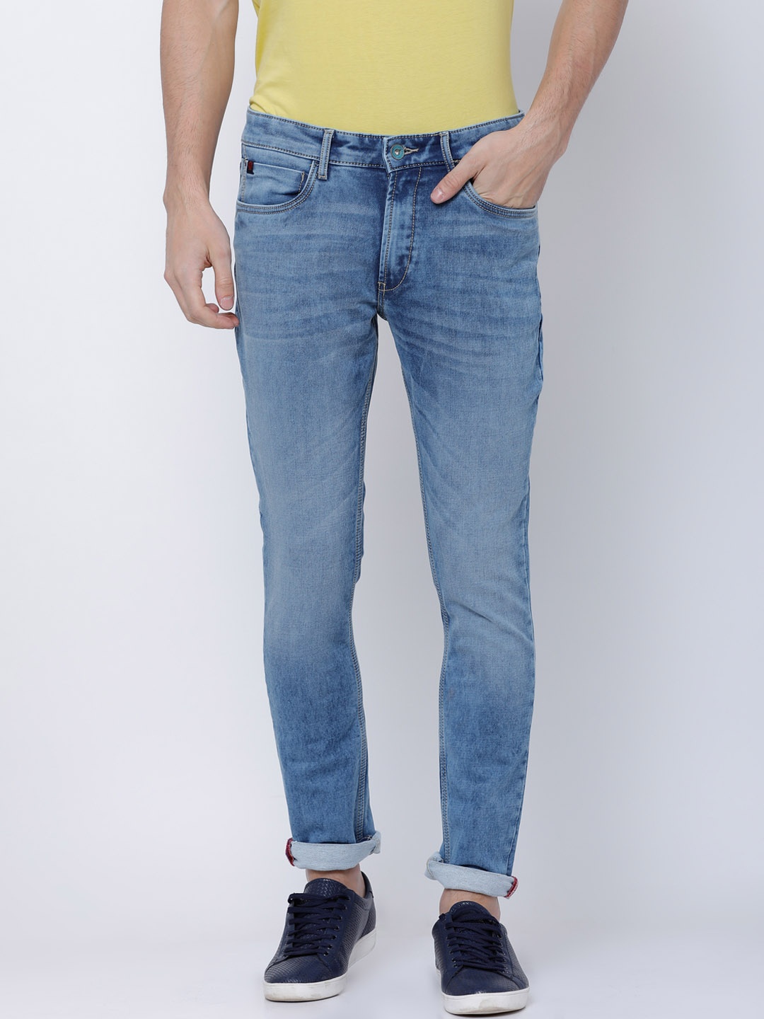 

LOCOMOTIVE Men Blue Slim Fit Mid-Rise Clean Look Stretchable Jeans