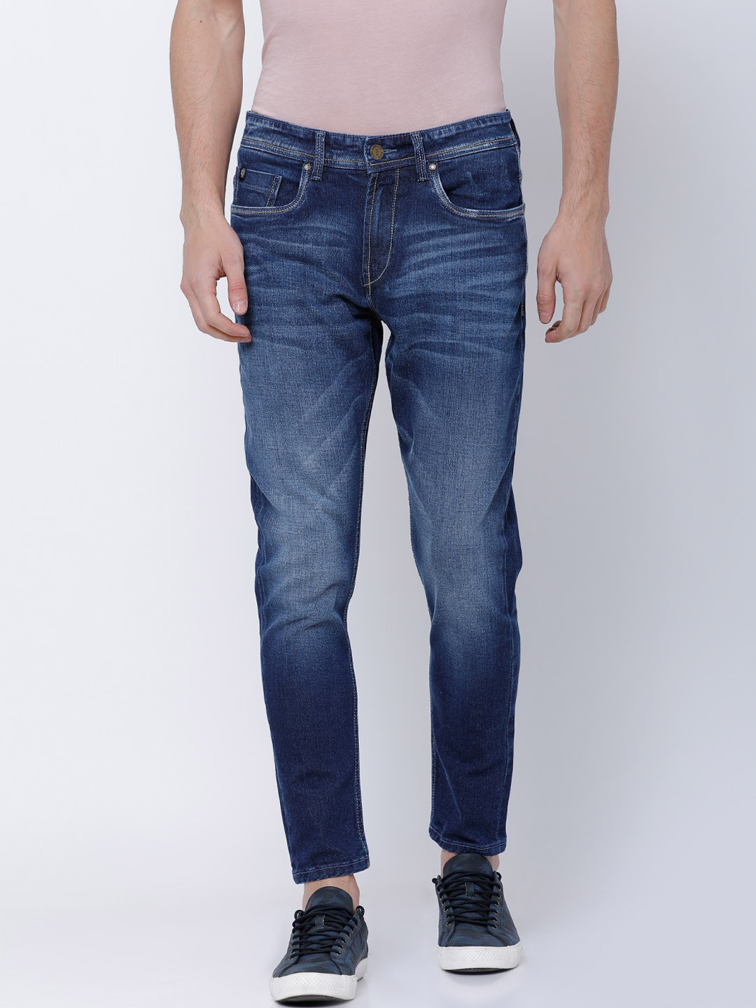 

LOCOMOTIVE Men Blue Tapered Fit Mid-Rise Clean Look Stretchable Jeans