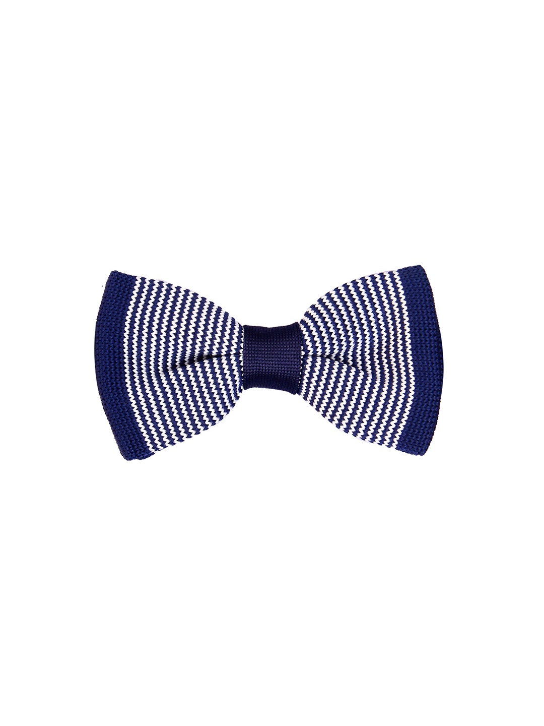 

Tossido White & Navy Blue Woven Design Bow Tie