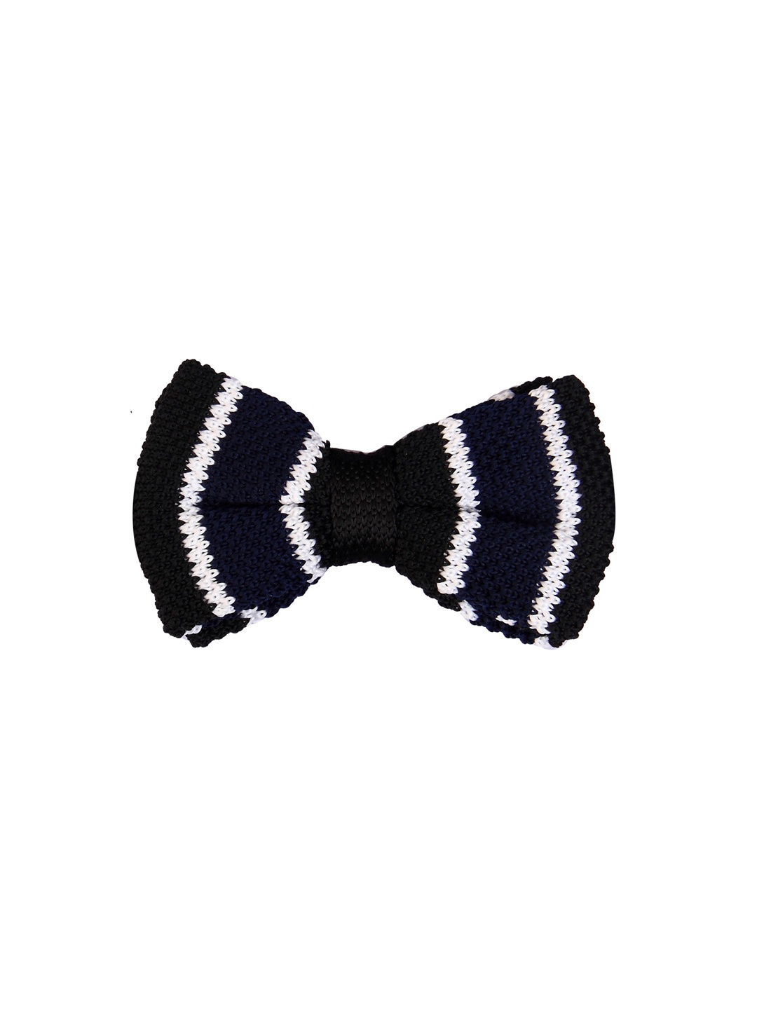 

Tossido Navy Blue & Black Woven Design Bow Tie