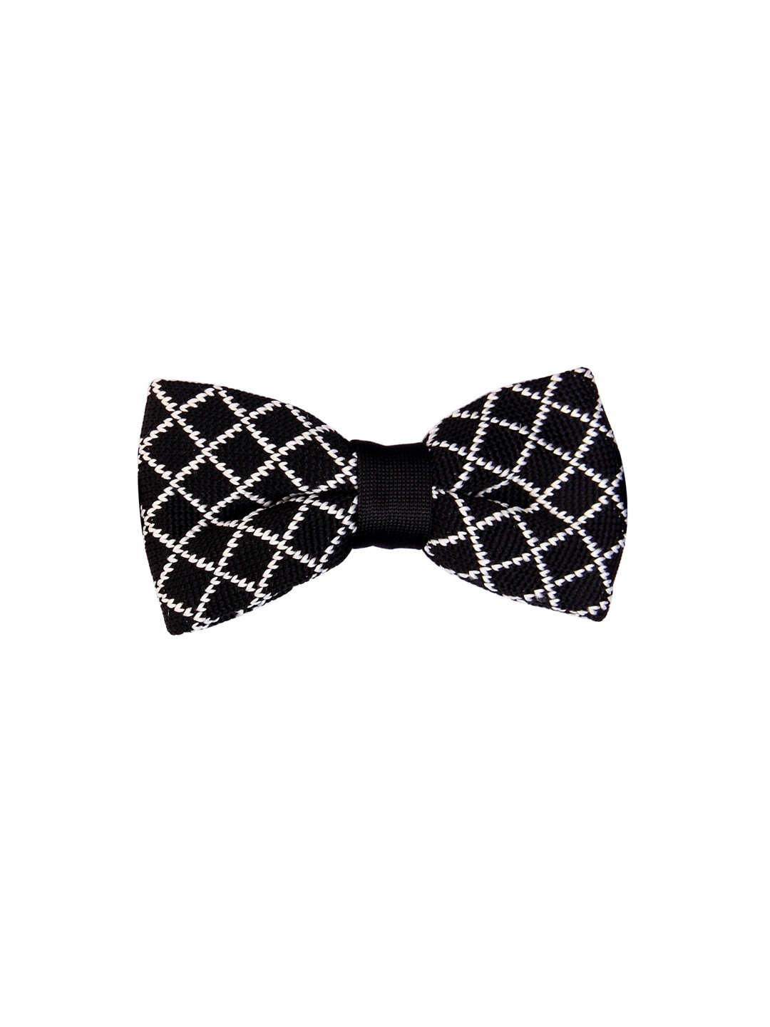 

Tossido Black & White Woven Design Bow Tie