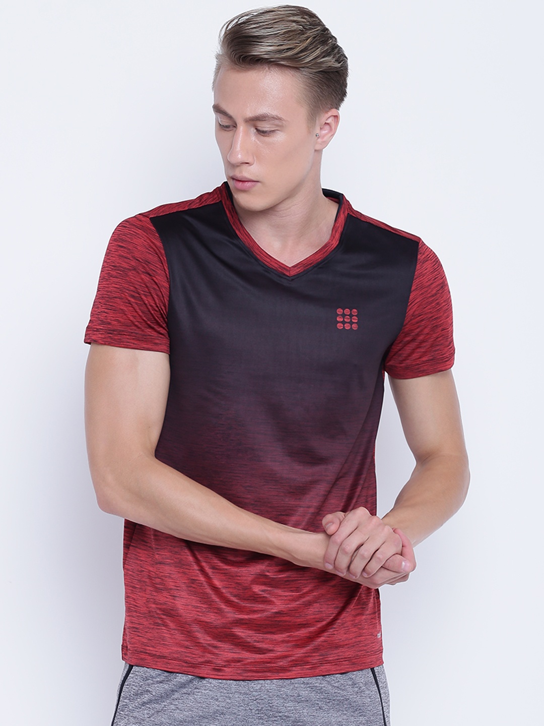 

rock.it Men Red Ombre V-Neck T-shirt