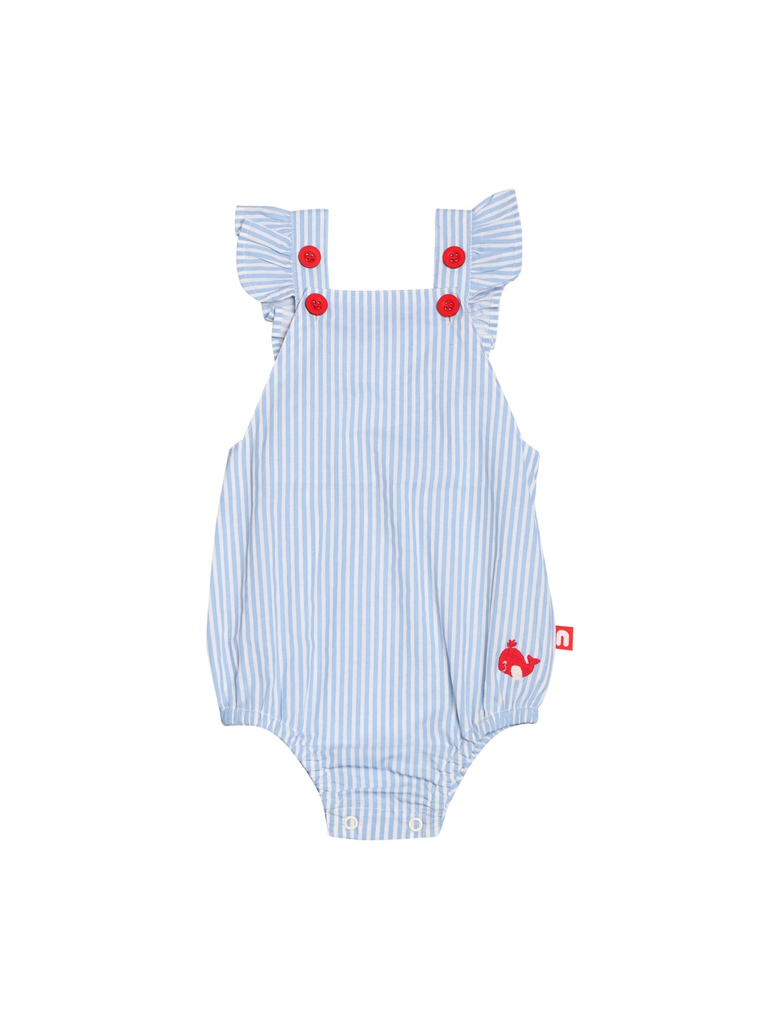 

Nino Bambino Girls Organic Cotton Blue & White Striped Bodysuit