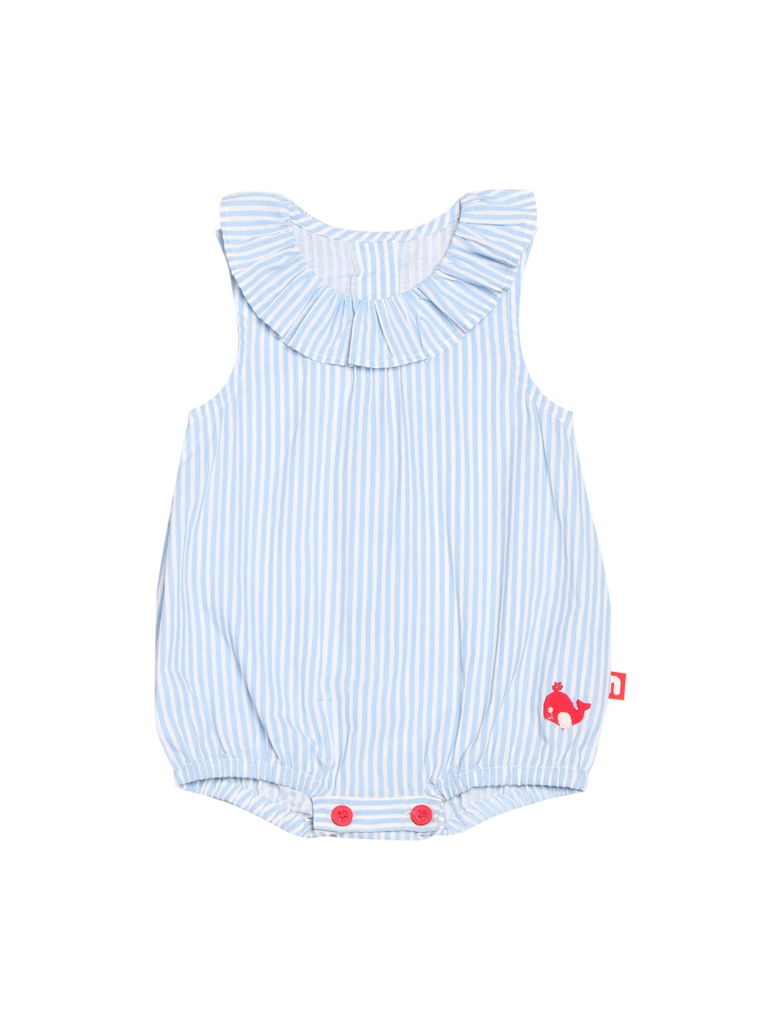 

Nino Bambino Girls Organic Cotton White & Blue Striped Bodysuit