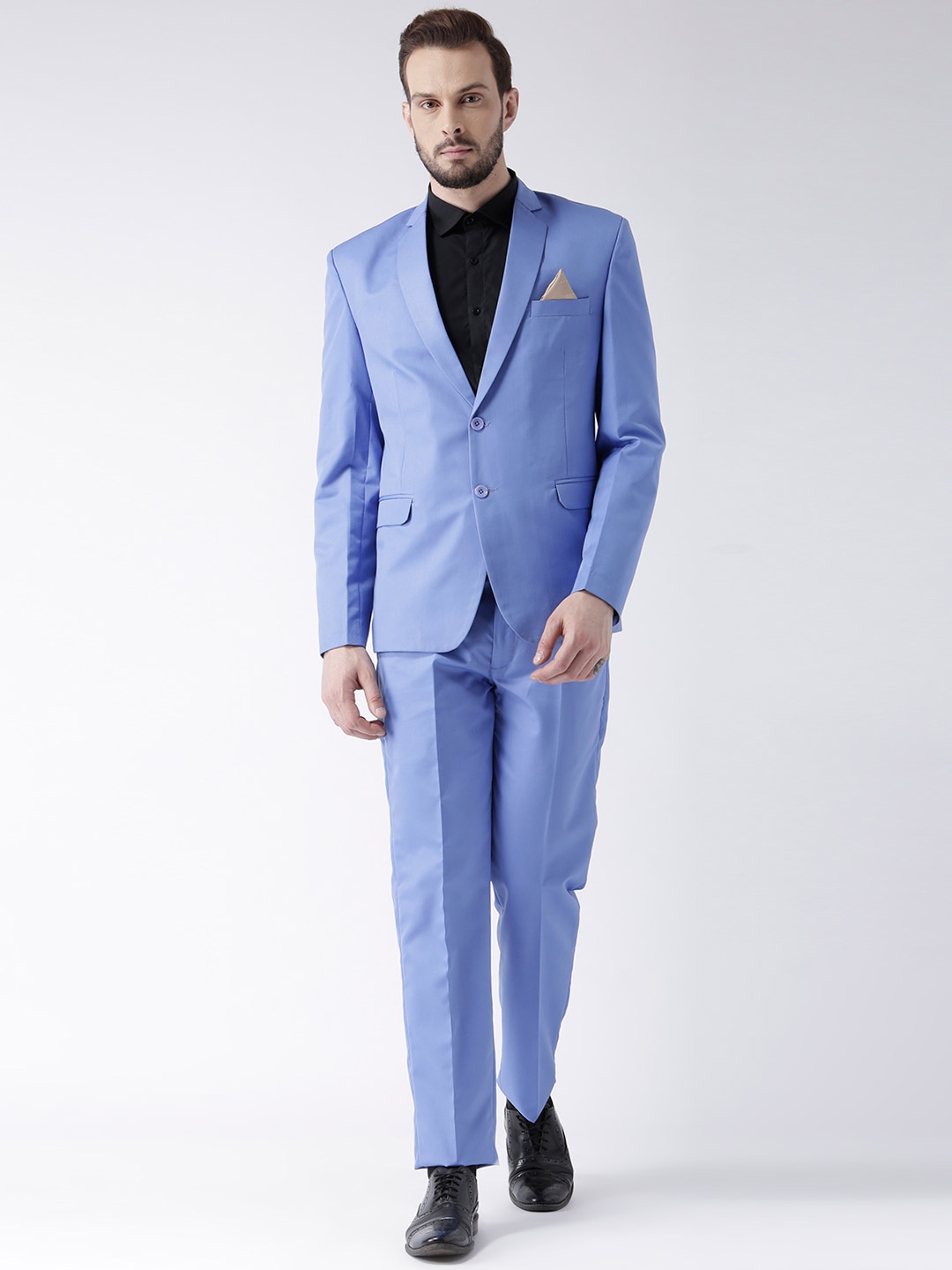 

Hangup Men Blue Single-Breasted Regular Fit Suit