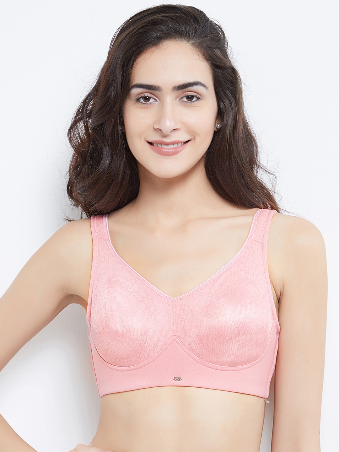 

SOIE Solid Minimizer Full Coverage Non Wired Bra, Pink