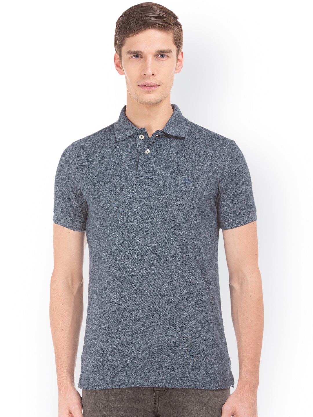 

Aeropostale Men Navy Blue Solid Polo Collar T-shirt