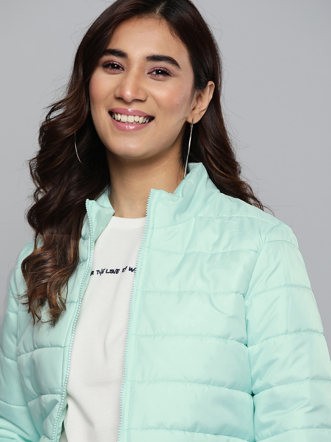 

Mast & Harbour Women Grey Solid Padded Jacket