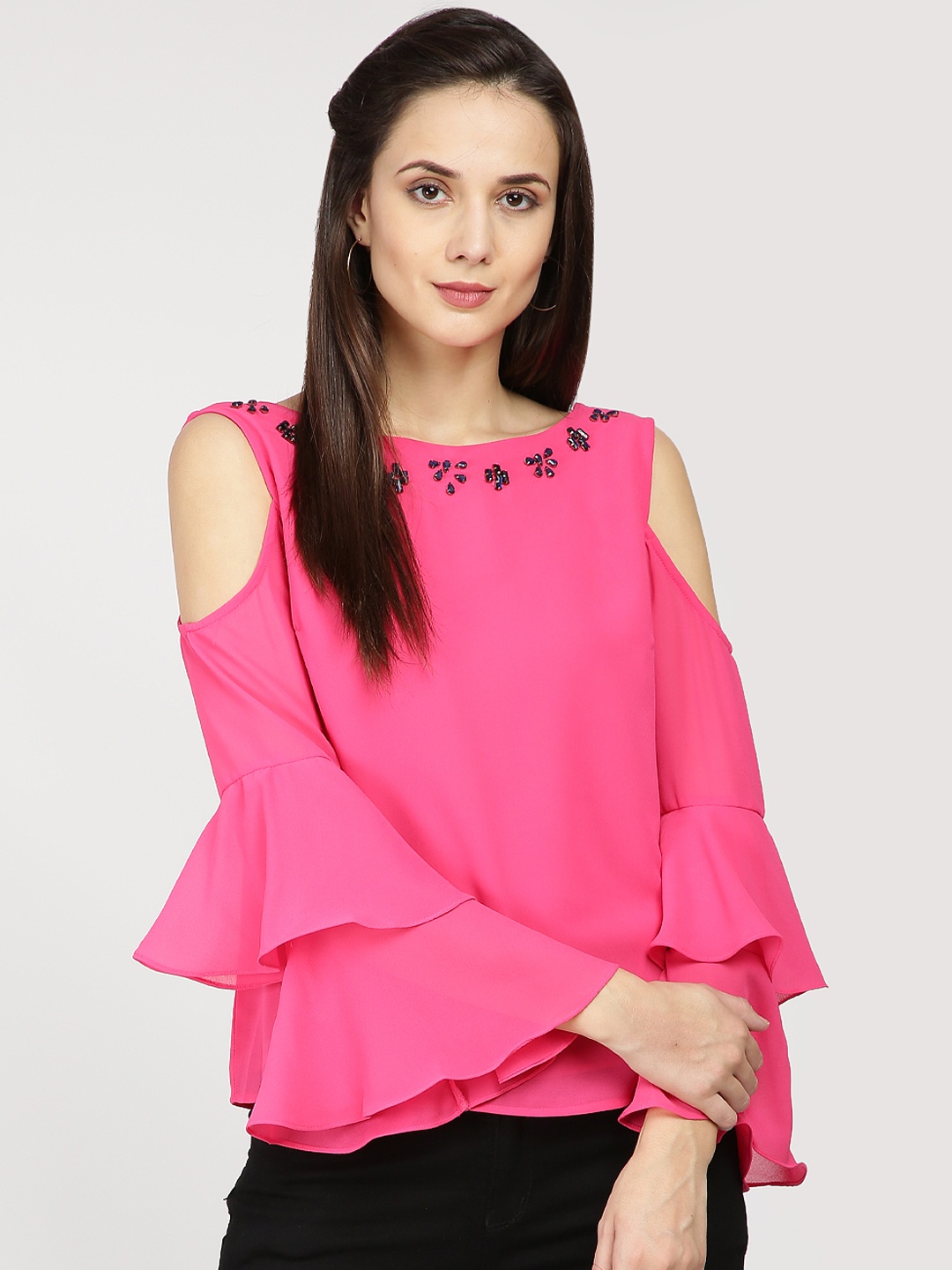 

Gipsy Women Pink Embellished Top