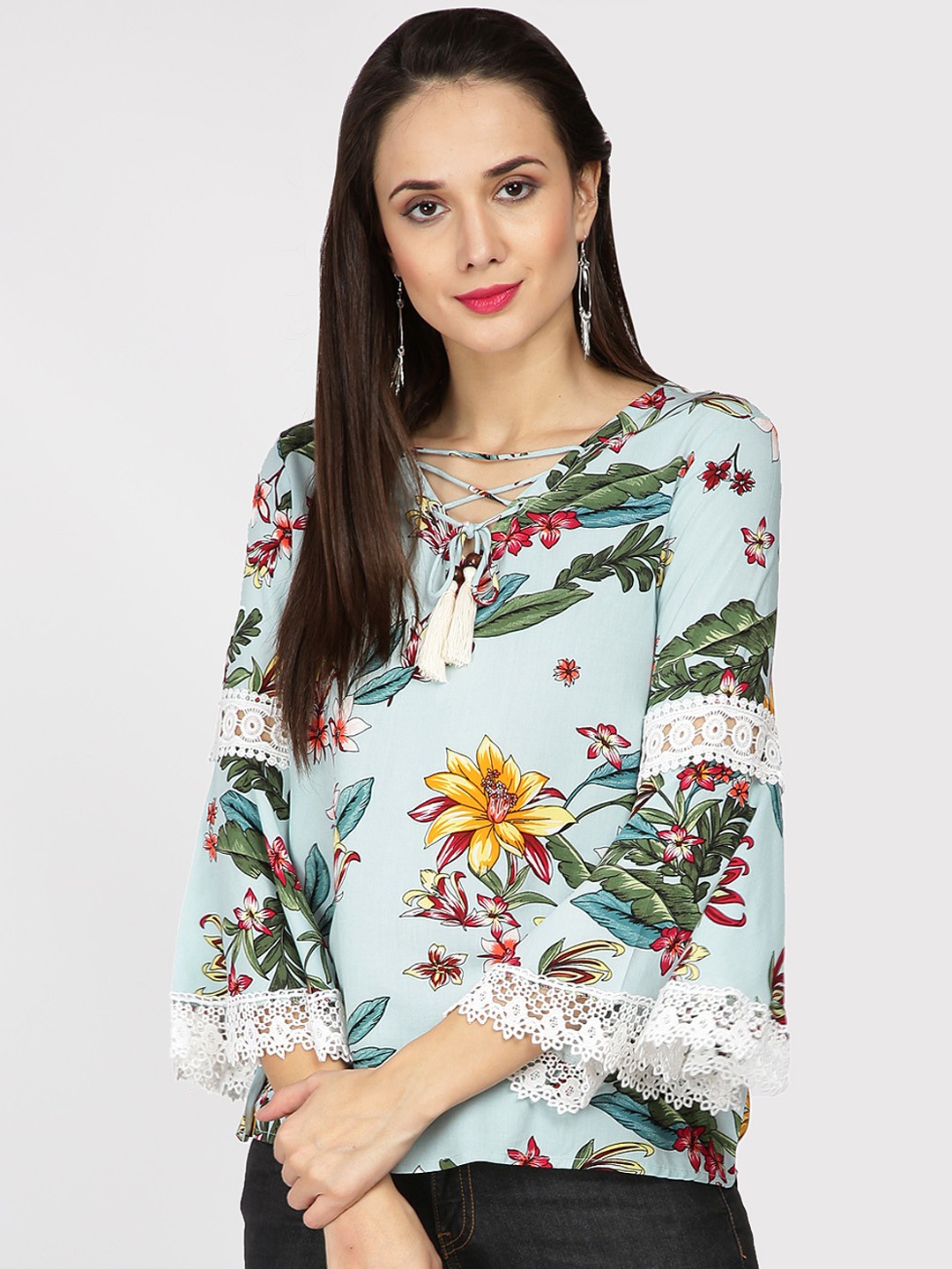 

Gipsy Women Green Printed Top