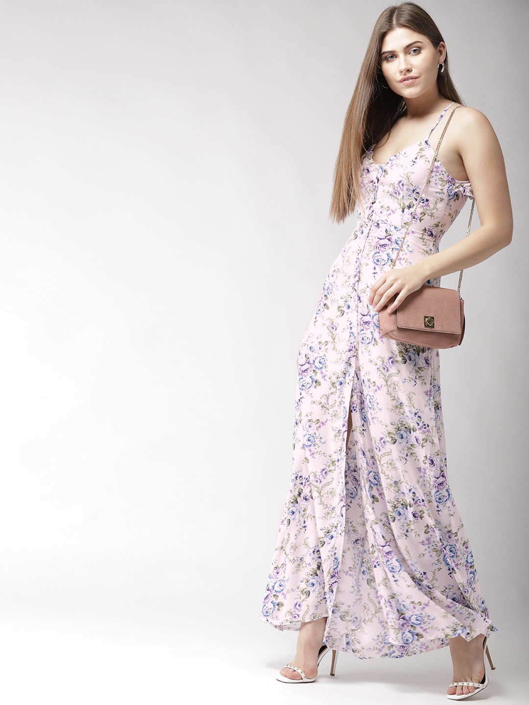 

FOREVER 21 Women Pink Printed Maxi Dress