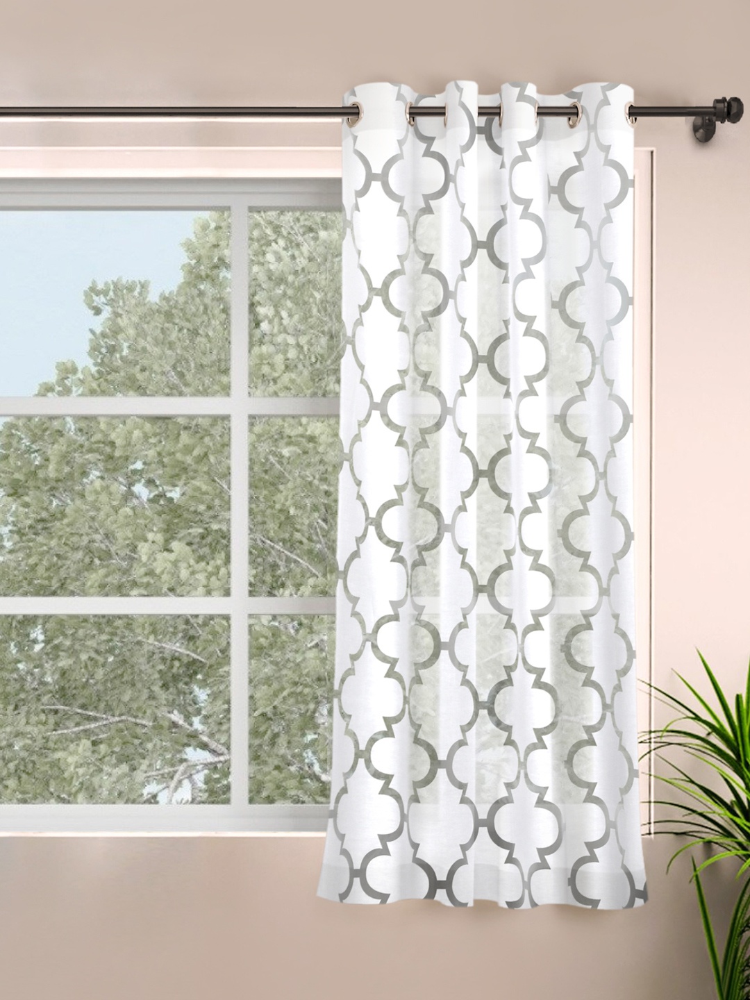 

ROSARA HOME White Sheer Single Window Curtains