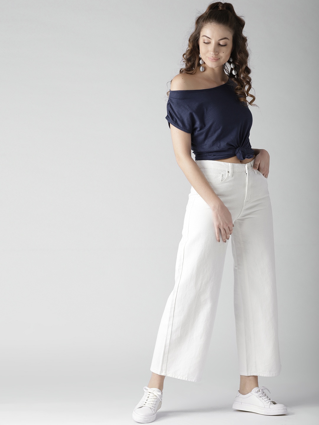 

Style Quotient by noi Women Navy Blue Solid Top