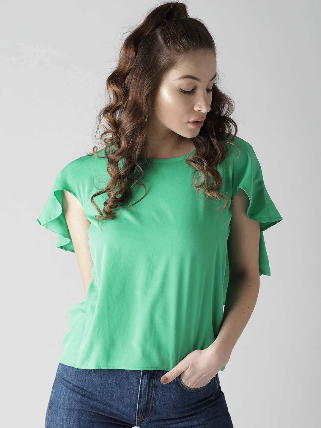 

Style Quotient by noi Women Green Solid Layered Top