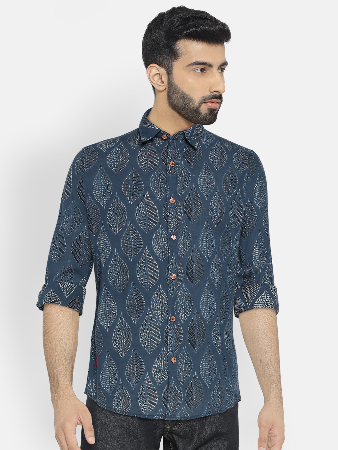 

Pepe Jeans Men Blue Printed Casual Shirt