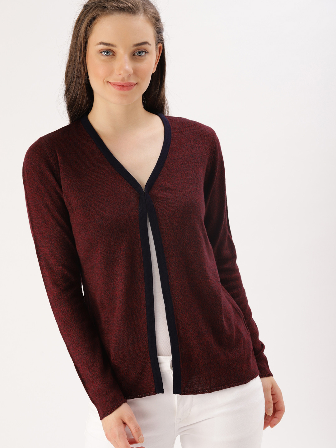 

DressBerry Women Red Solid Cardigan