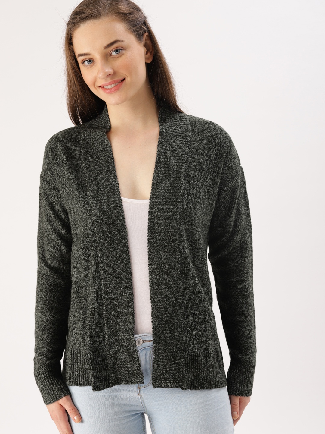 

DressBerry Women Charcoal Solid Front-Open