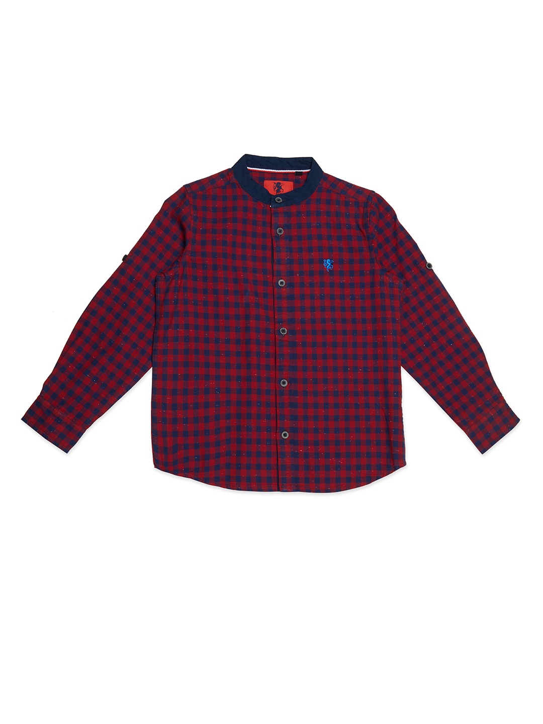 

URBAN SCOTTISH Boys Red & Blue Regular Fit Checked Casual Shirt