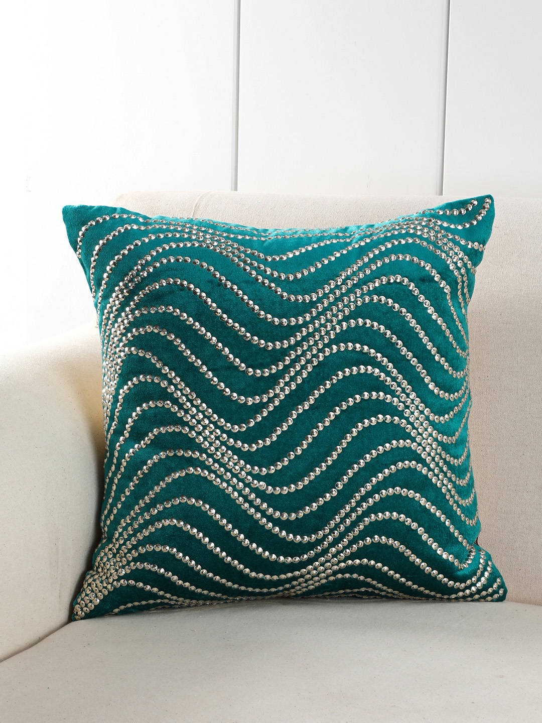 

Pure Home and Living Blue Single Geometric Square Cushion Cover