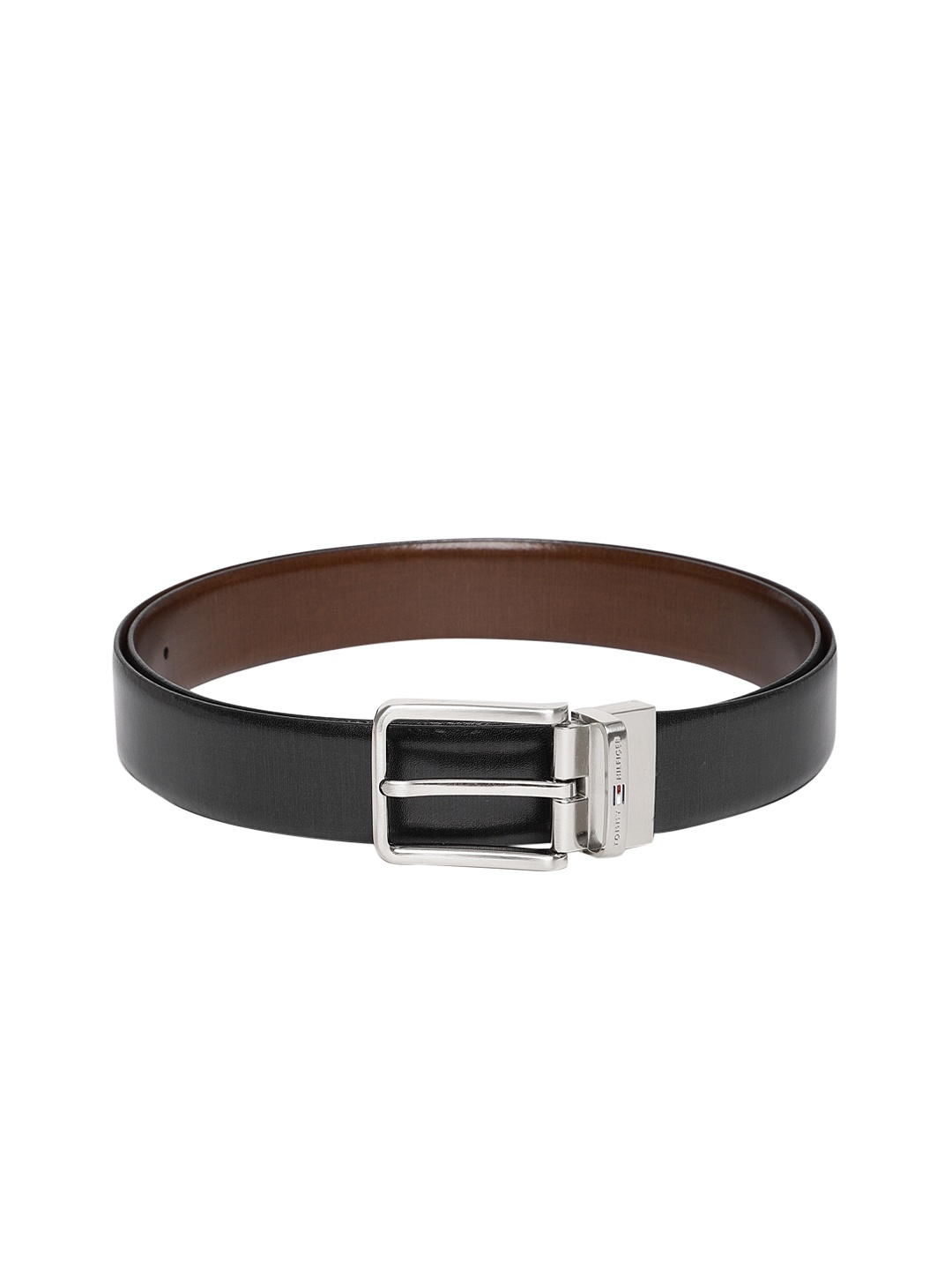 

Tommy Hilfiger Men Black & Brown Solid Reversible Leather Belt