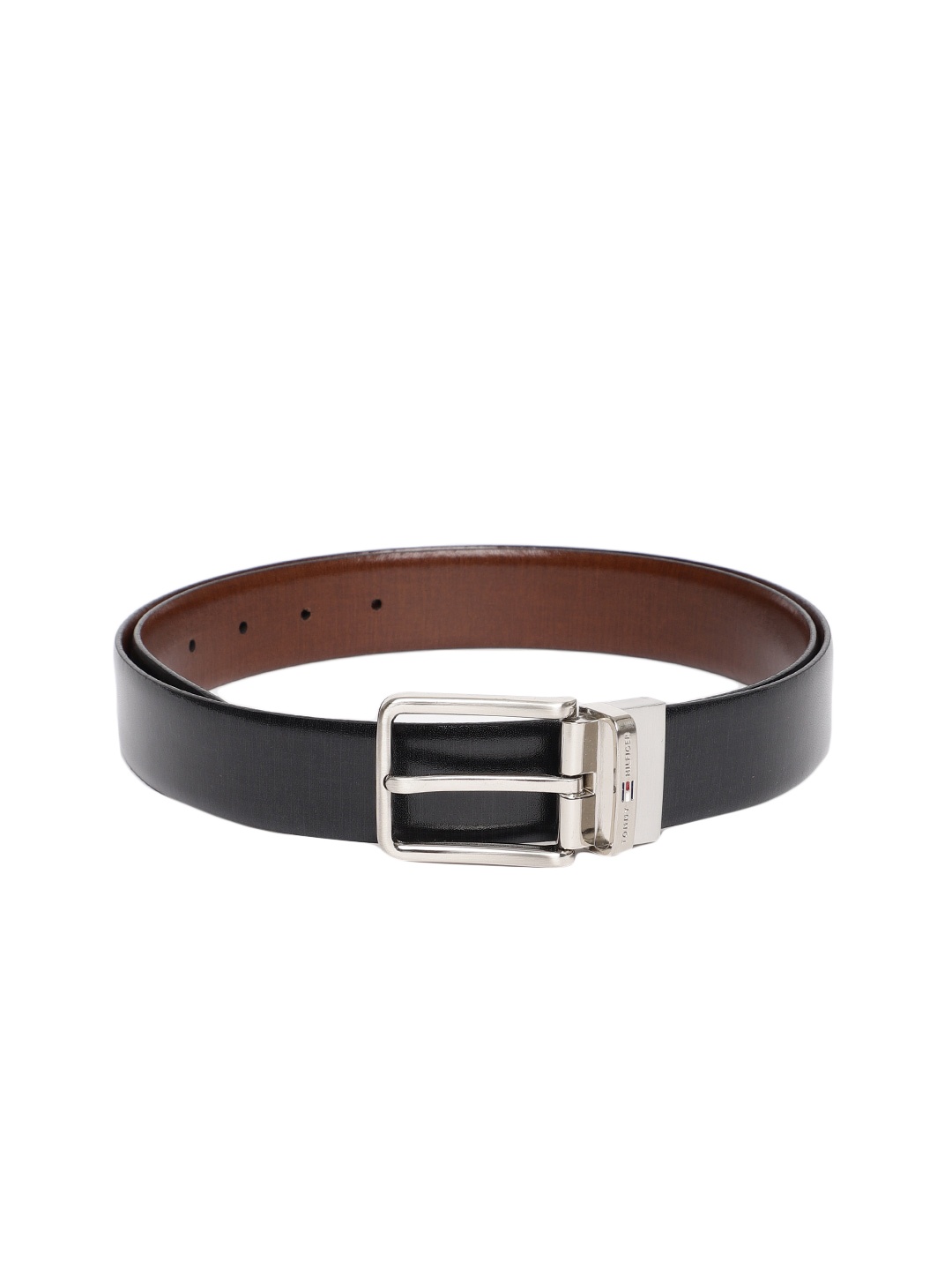 

Tommy Hilfiger Men Black & Brown Solid Reversible Leather Belt