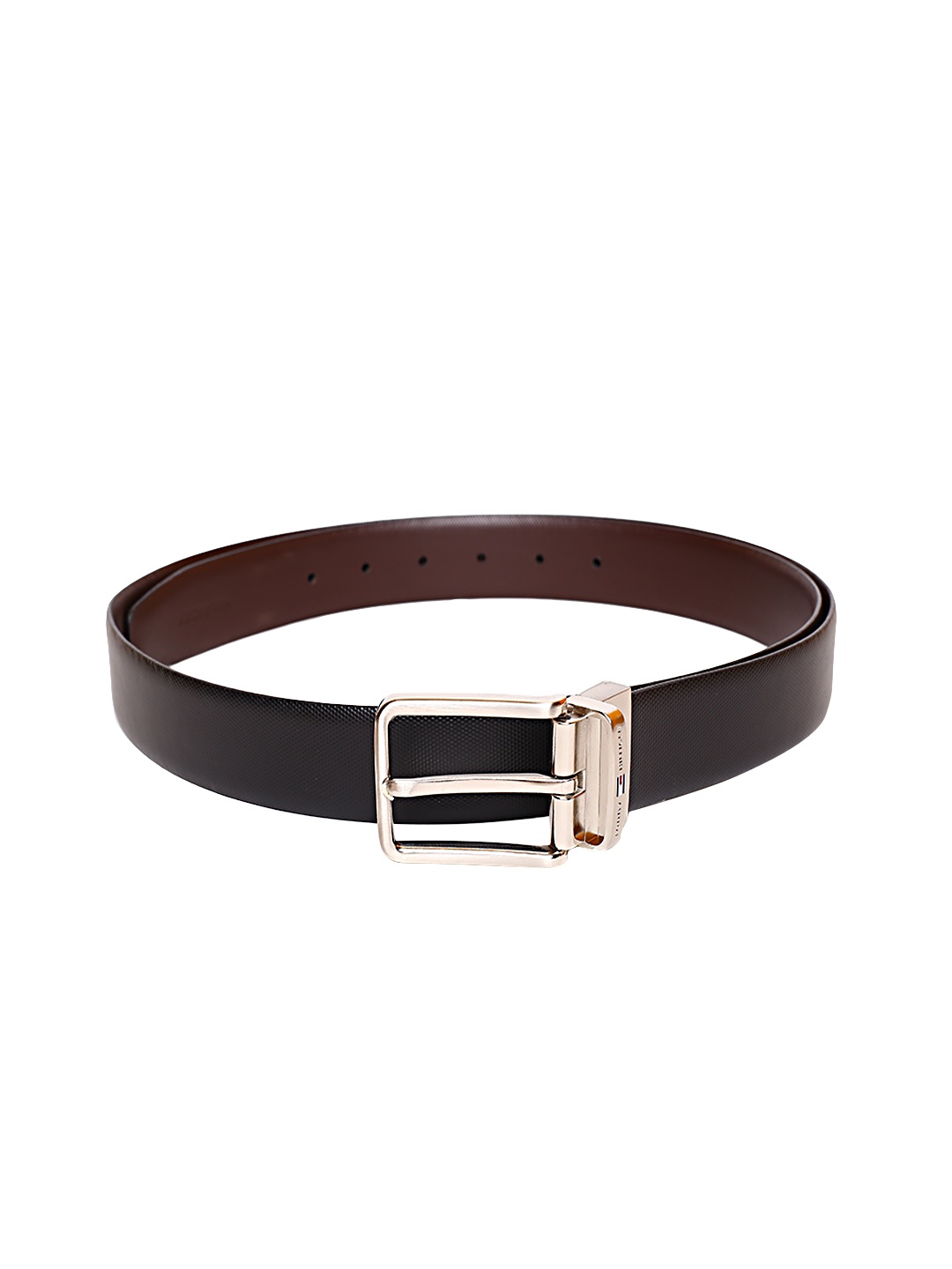 

Tommy Hilfiger Men Black & Brown Leather Solid Reversible Belt