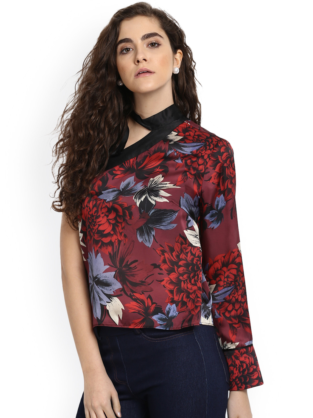 

Kazo Women Maroon Printed Top