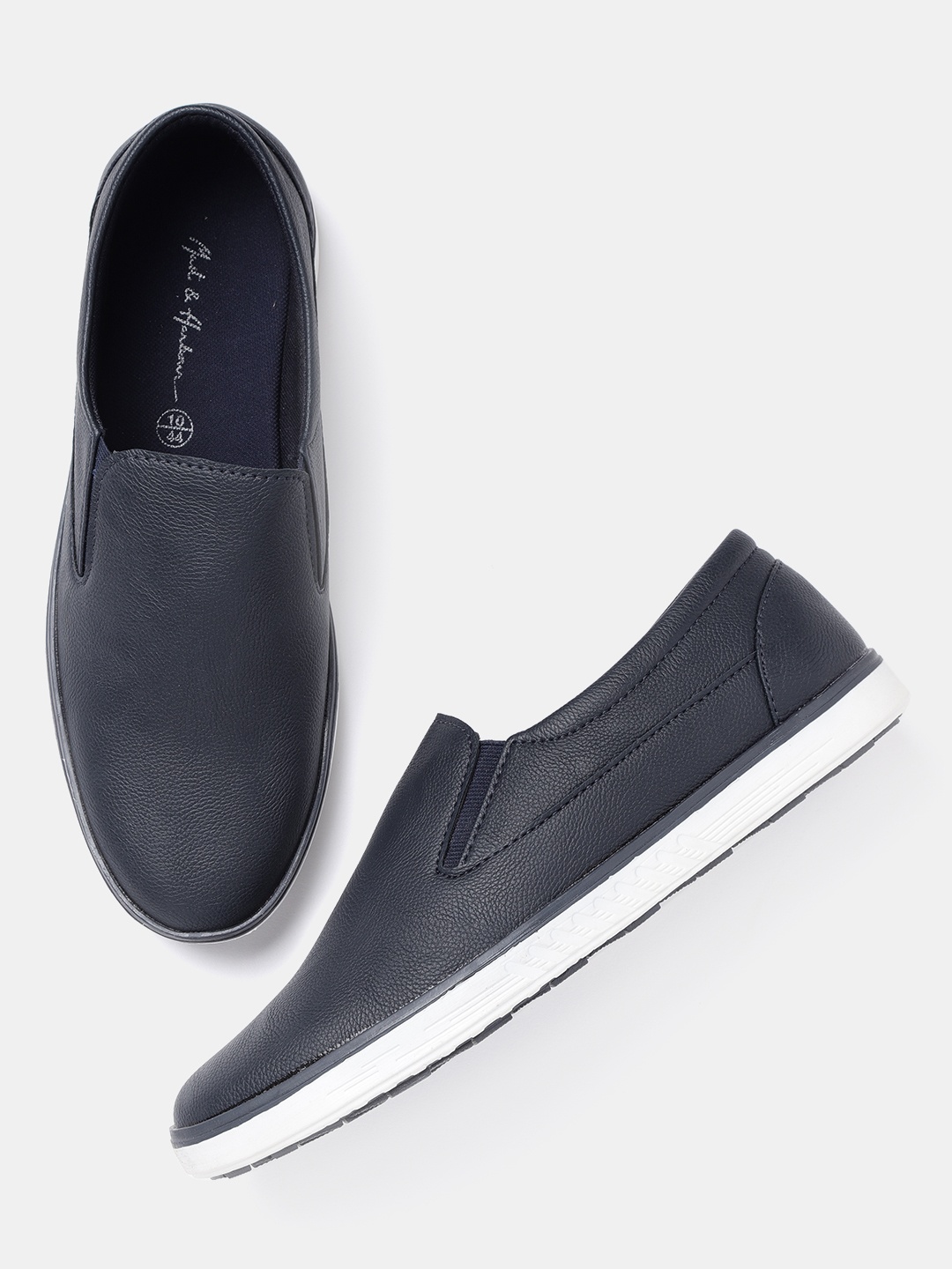 

Mast & Harbour Men Navy Blue Slip-On Sneakers