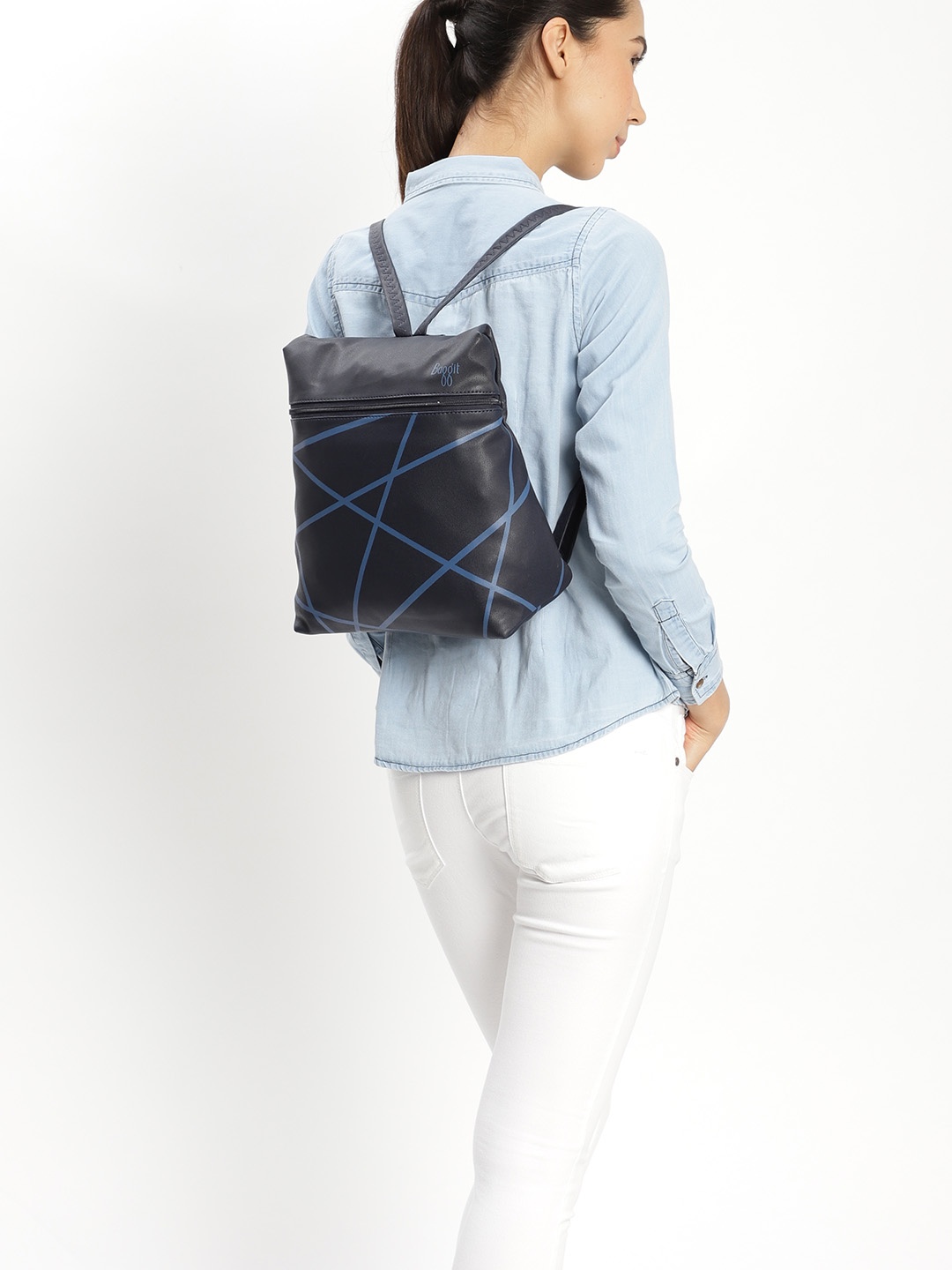 

Baggit Women Blue Printed Backpacks