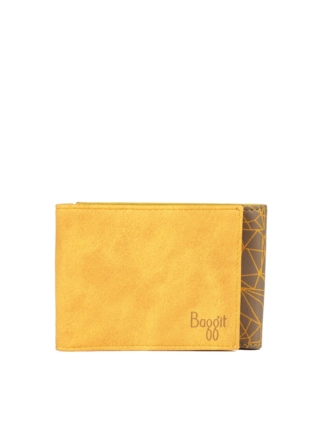 

Baggit Women Yellow & Brown Printed Three Fold Wallet