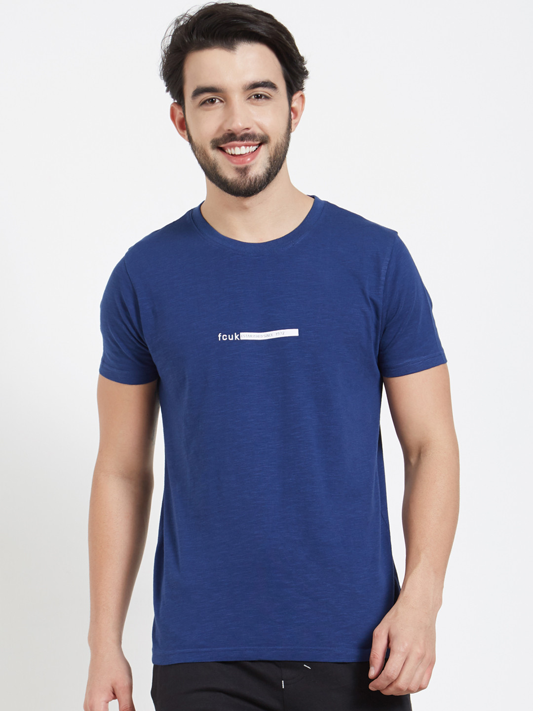 

FCUK Men Blue Printed Lounge T-Shirt