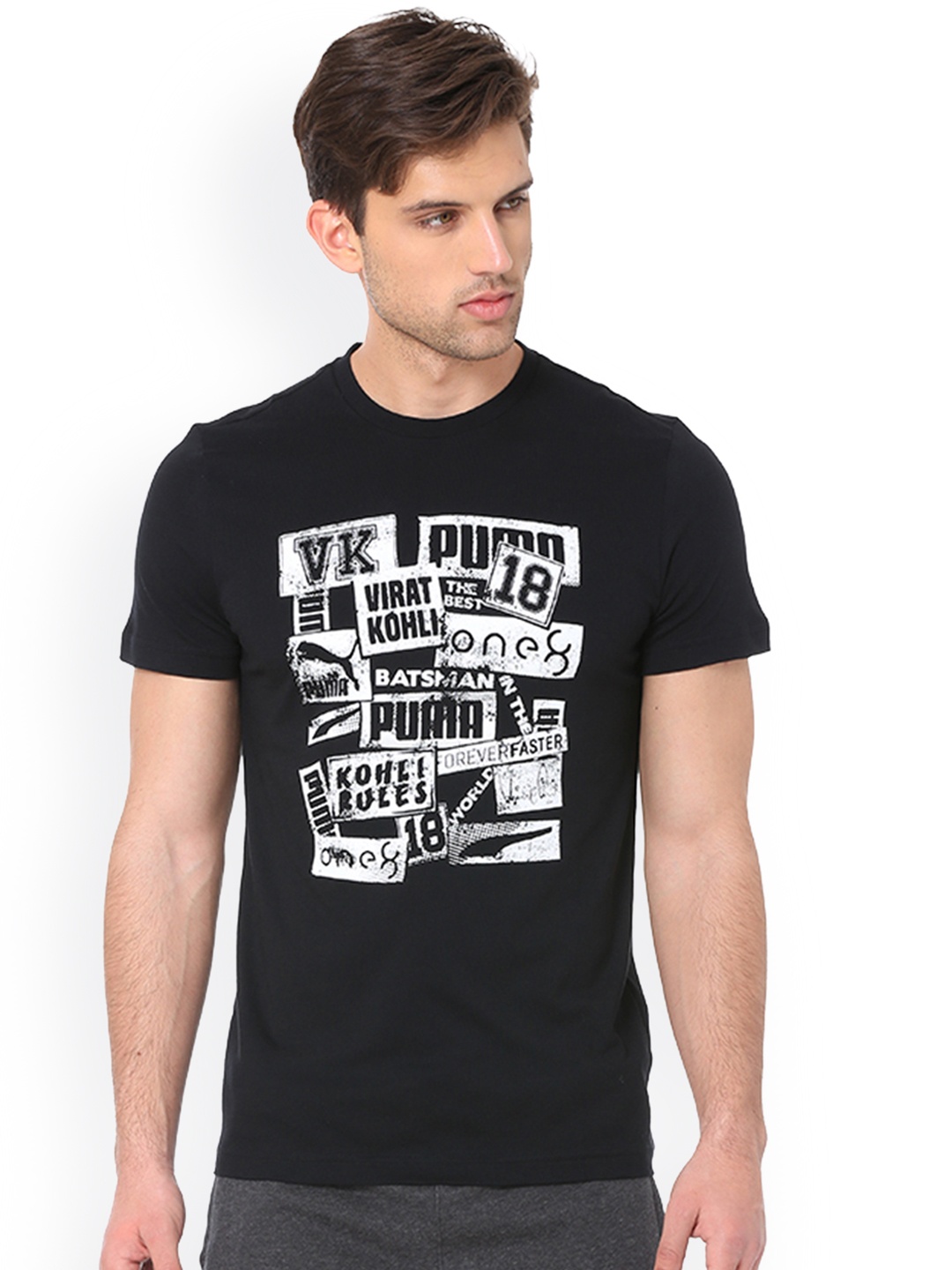 

one8 x PUMA Men Black Printed Round Neck T-shirt