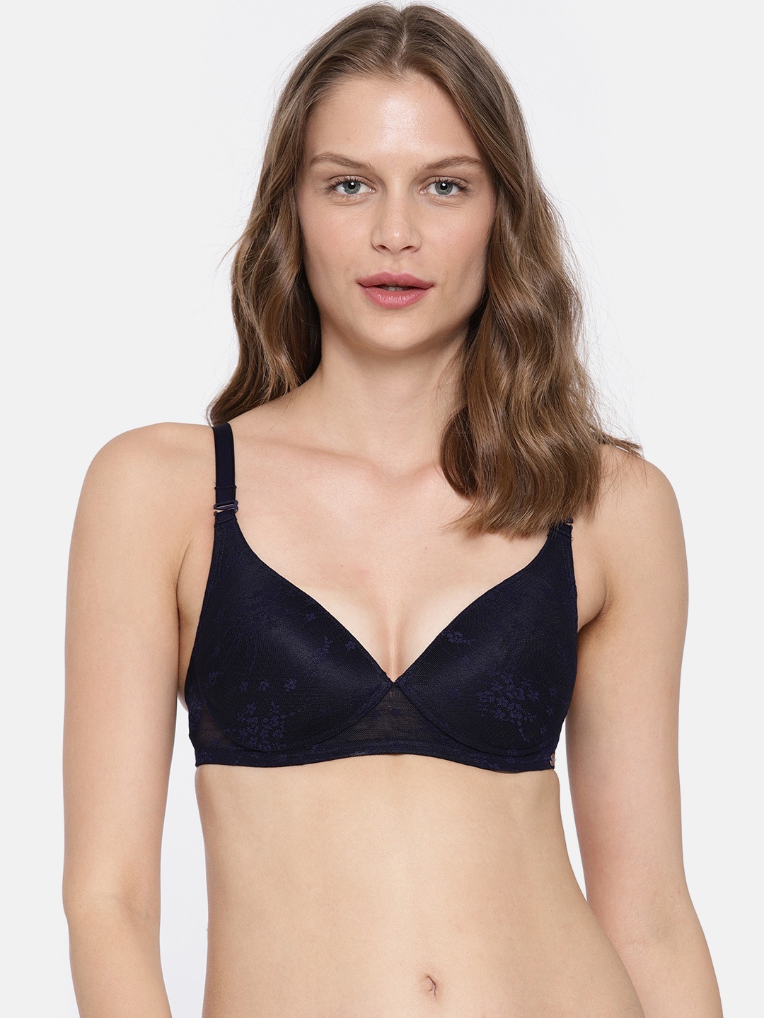 

Enamor Blue Non-Wired Lightly Padded Medium Coverage Everyday Tshirt Bra F023