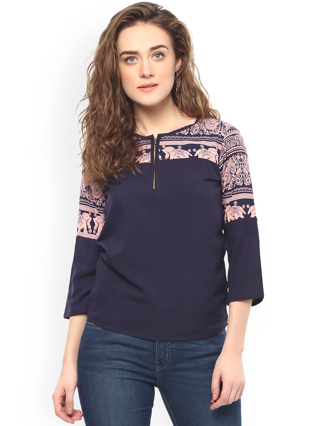 

Mayra Women Blue Printed Top