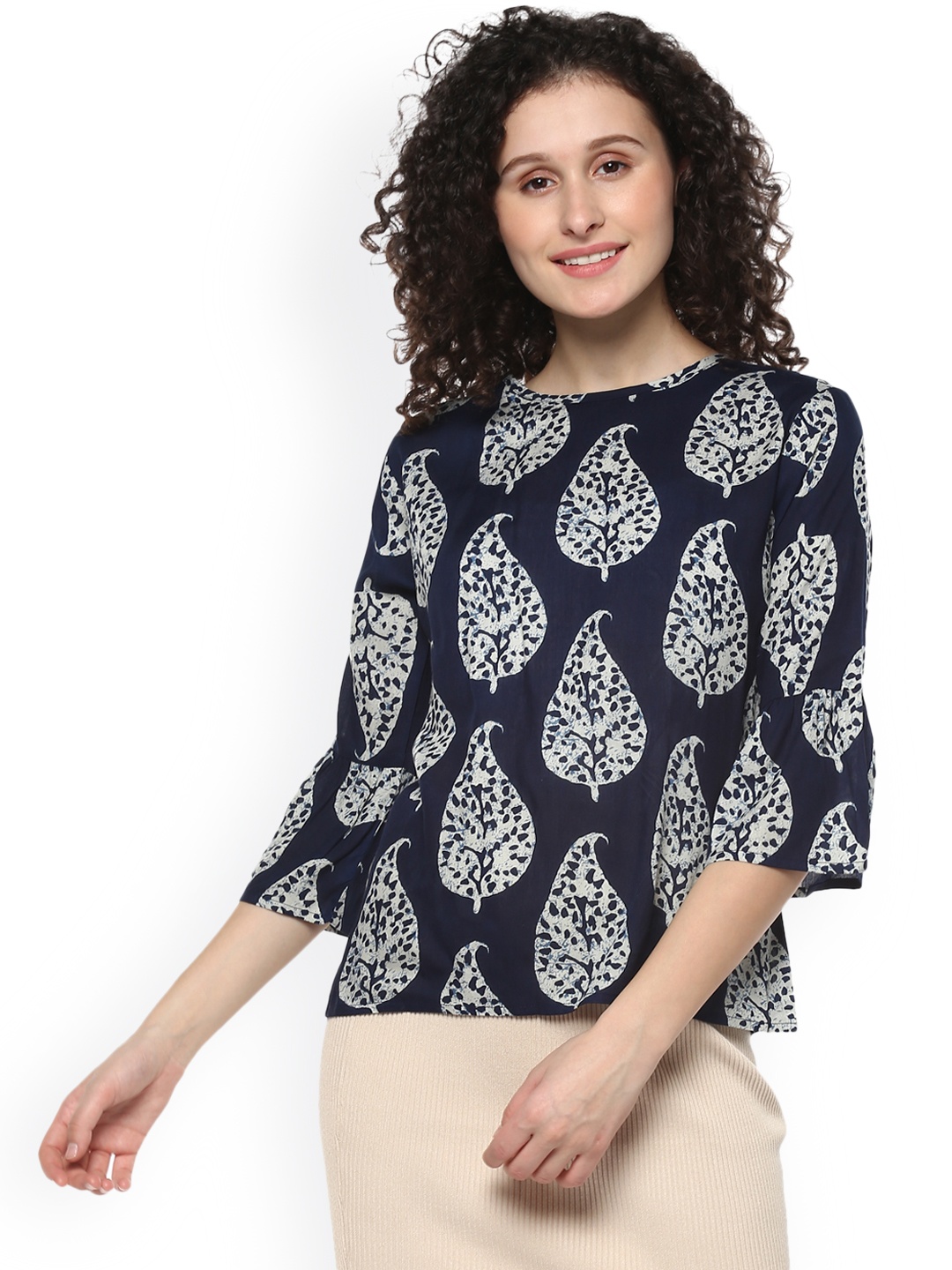 

Mayra Women Blue Printed Top