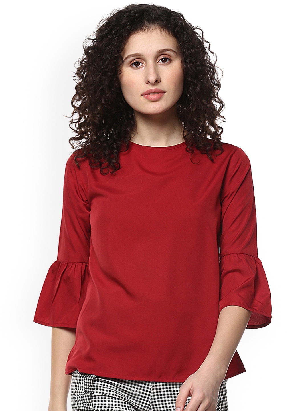 

Mayra Women Maroon Solid Top