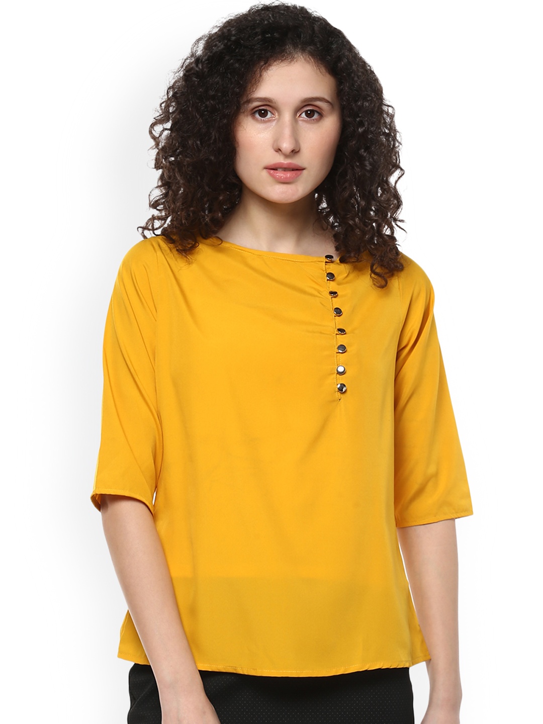 

Mayra Women Yellow Solid Top
