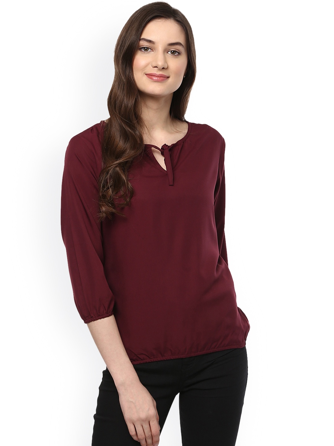 

Mayra Women Maroon Solid Top