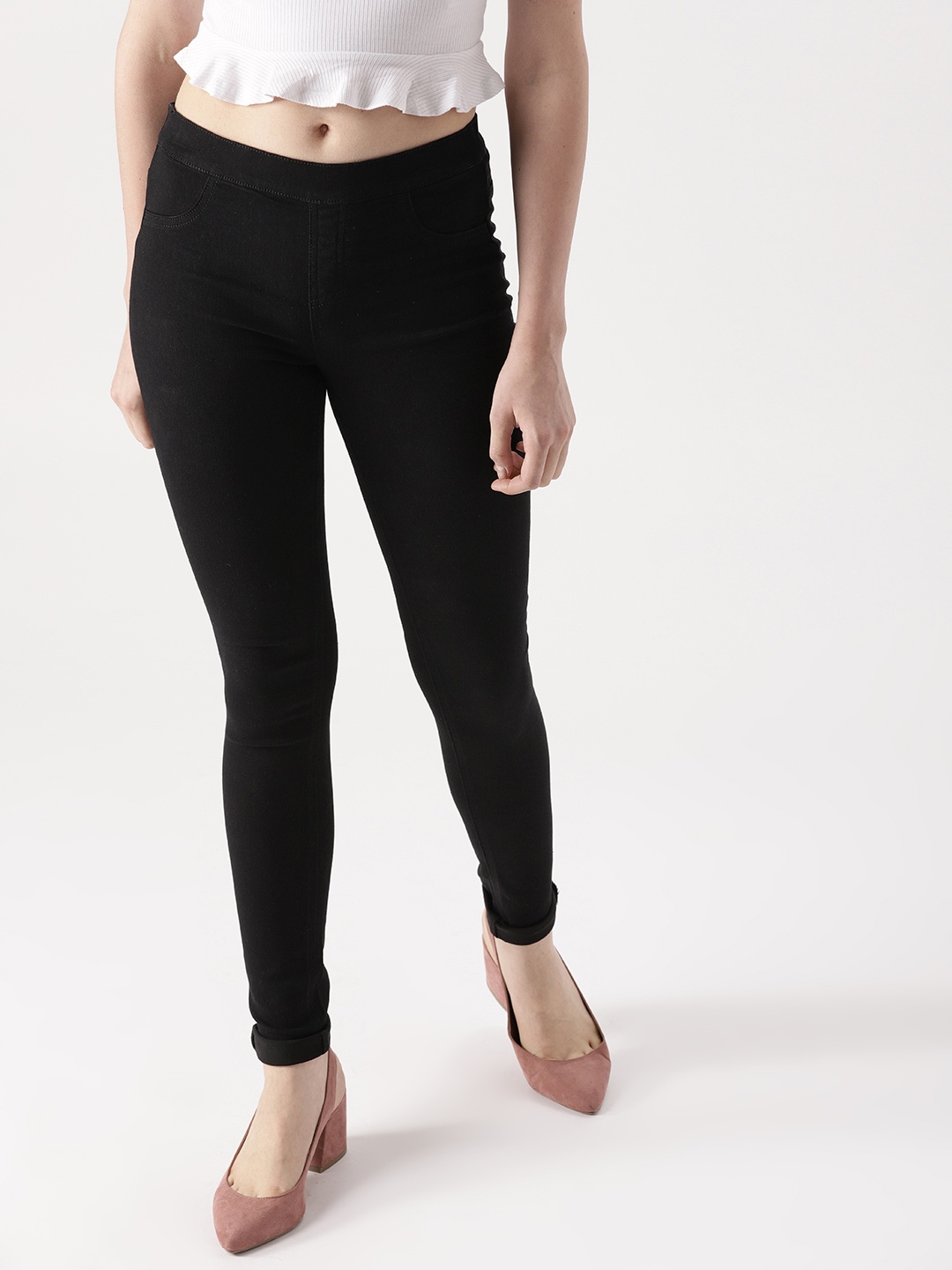 

DressBerry Black Solid Jeggings
