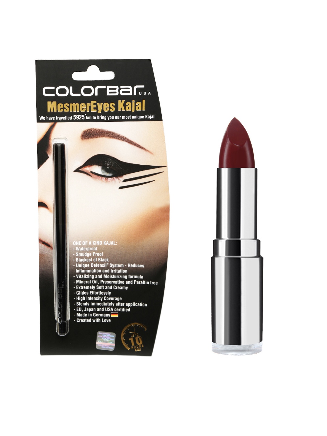 

Colorbar Set of Velvet Matte Lipstick & MesmerEyes Kajal, Maroon