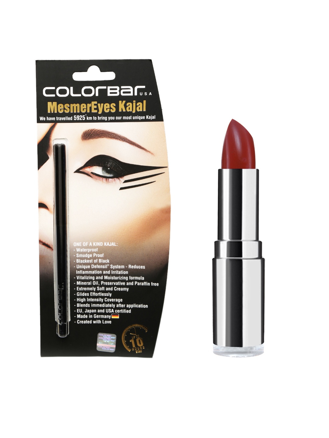 

Colorbar Women Set of Lipstick & Kajal, Maroon