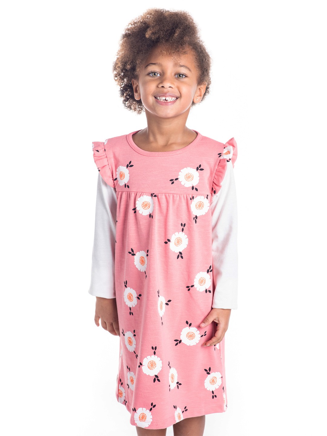 

Cherry Crumble Girls Peach-Coloured Printed A-Line Dress