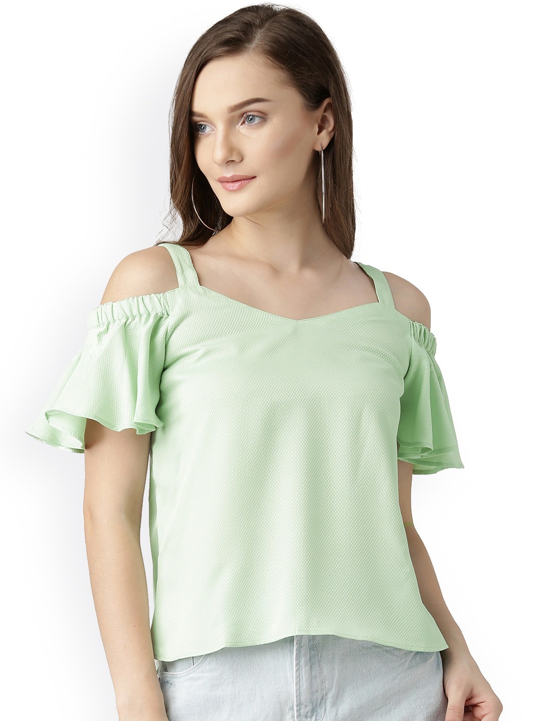 

Marie Claire Women Sea Green Solid Top